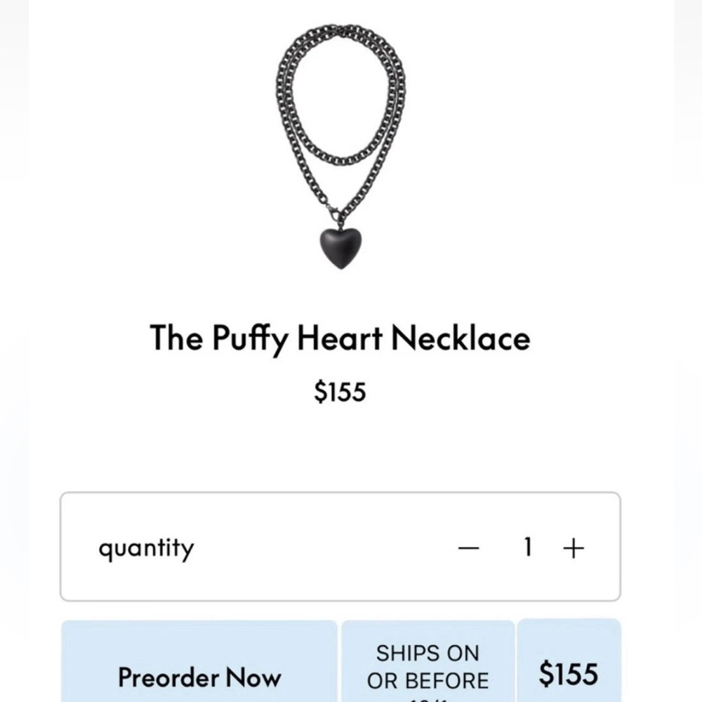 Roxanne Assoulin The Puffy Heart Necklace in Black - Picture 3 of 7